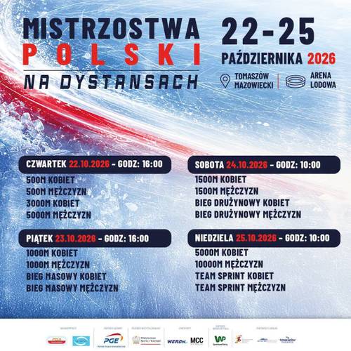 Na zdjęciu harmonogram Mistrzostw Polski na Dystansach